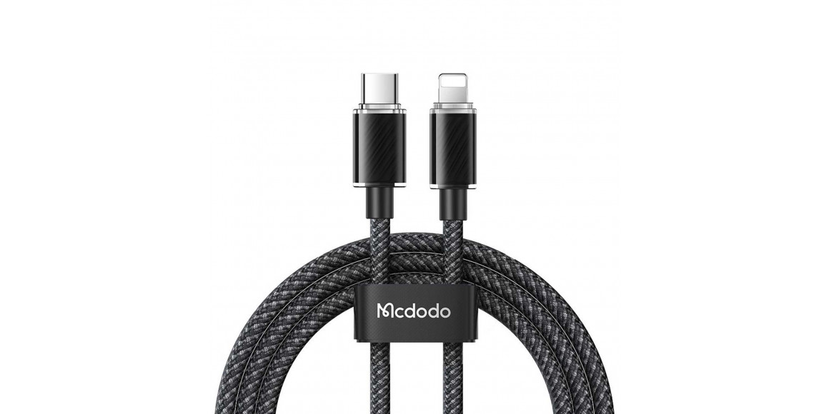 Մալուխ MCDODO 36W Type-C to Lightning Transparent Cable 1.2m (Black) (CA-1590)