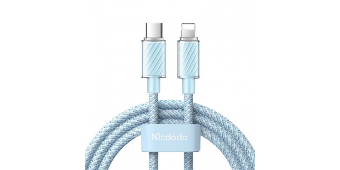 Кабель MCDODO 36W Type-C to Lightning Transparent Cable 1.2m (Blue) (CA-3661)