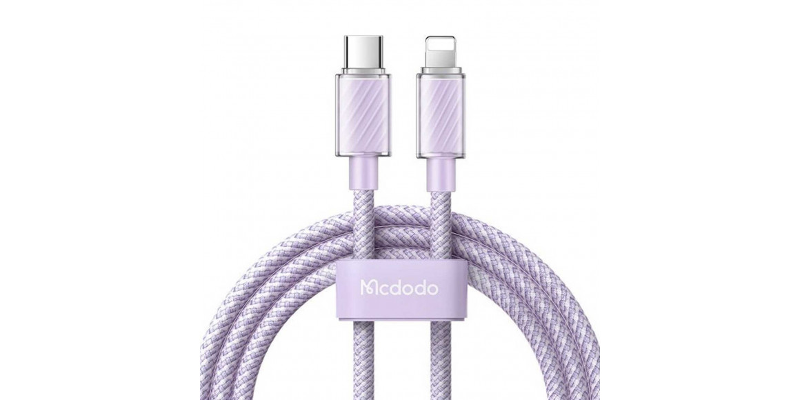 Cable MCDODO 36W Type-C to Lightning Transparent Cable 1.2m (Purple) (CA-3662)