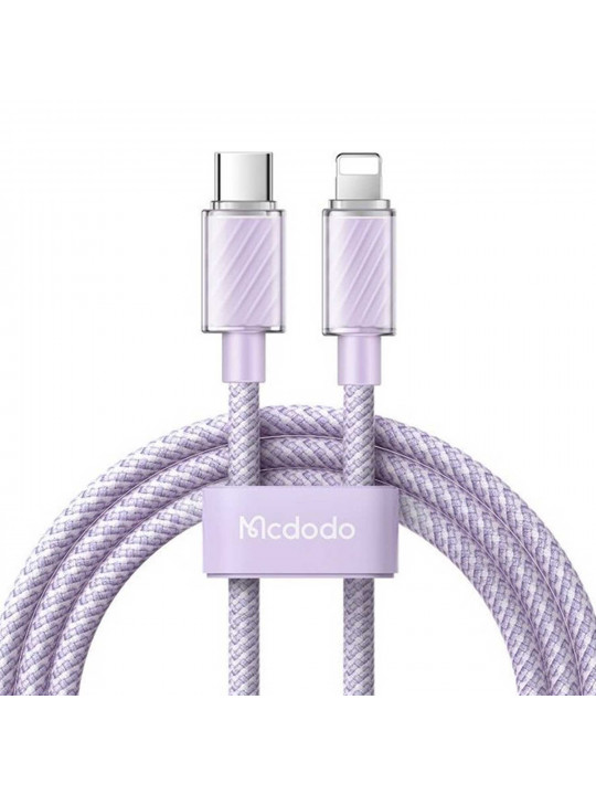 Մալուխ MCDODO 36W Type-C to Lightning Transparent Cable 1.2m (Purple) (CA-3662)