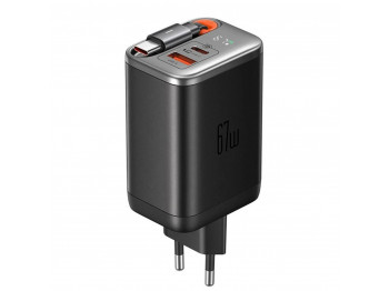 Power adapter MCDODO 67W 1C + 1A Digital Display GAN 65cm cable USB-C (Black) (CH-4100)
