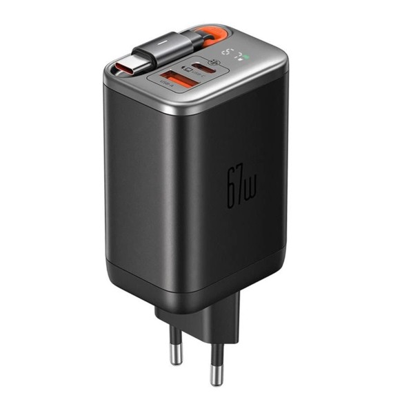 Power adapter MCDODO 67W 1C + 1A Digital Display GAN 65cm cable USB-C (Black) (CH-4100)