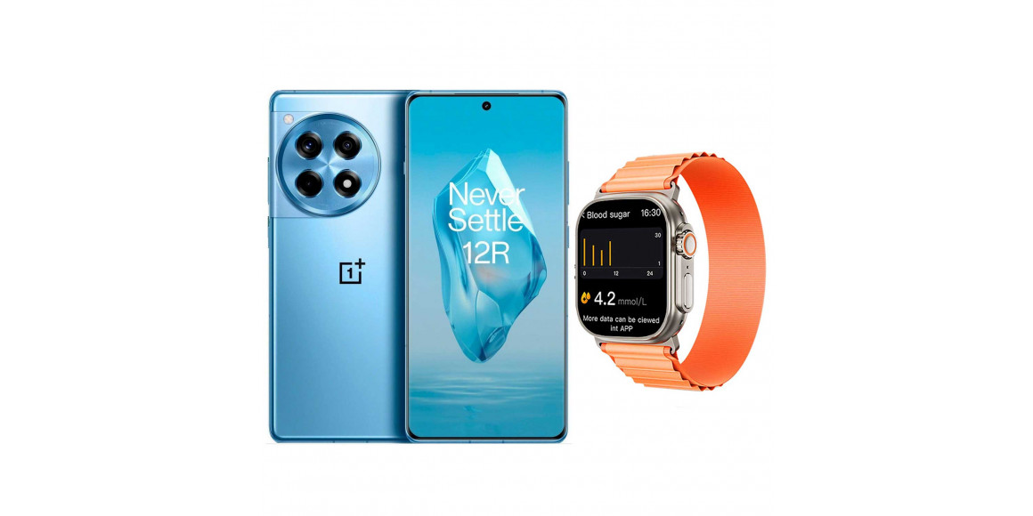 Smart phone ONEPLUS 12R 16GB 256GB (Cool Blue) (CPH2609)+INKAX W08UR (ORANGE) (5011105230)