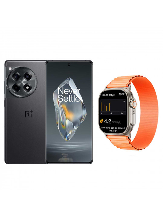 Smart phone ONEPLUS 12R 16GB 256GB (Iron Gray) (CPH2609)+INKAX W08UR (ORANGE) (5011105229)