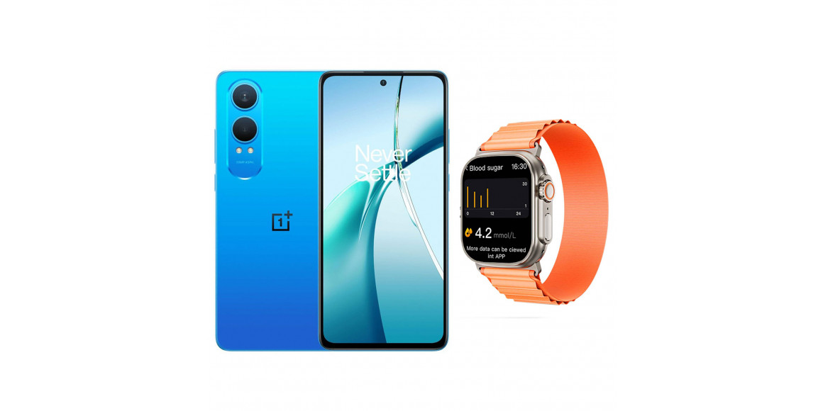 Smart phone ONEPLUS Nord CE4 Lite 5G 8GB 256GB (Mega Blue) (CPH2621)+INKAX W08UR (ORANGE) (5011110209)