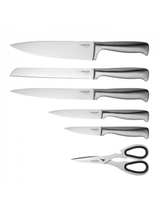Ножи и аксессуары VINZER 50110 ICEBERG SET 7PC WOOD/STEEL  STAND 