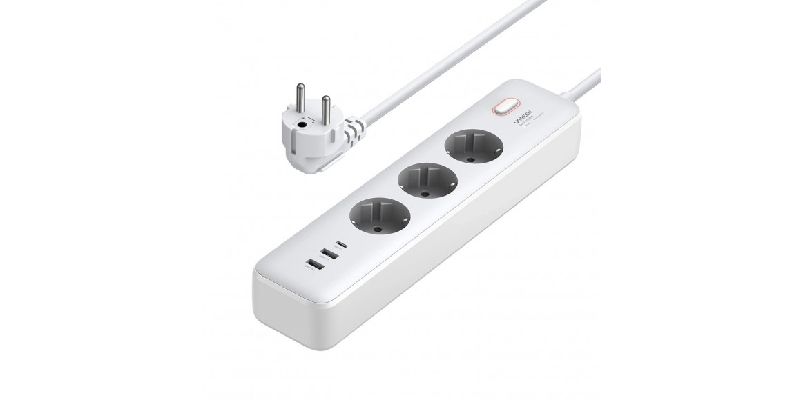 Power extension UGREEN CD286 30W 3-ports Power Strip (White) (25357)