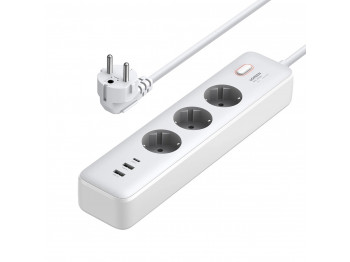 Удлинители UGREEN CD286 30W 3-ports Power Strip (White) (25357)