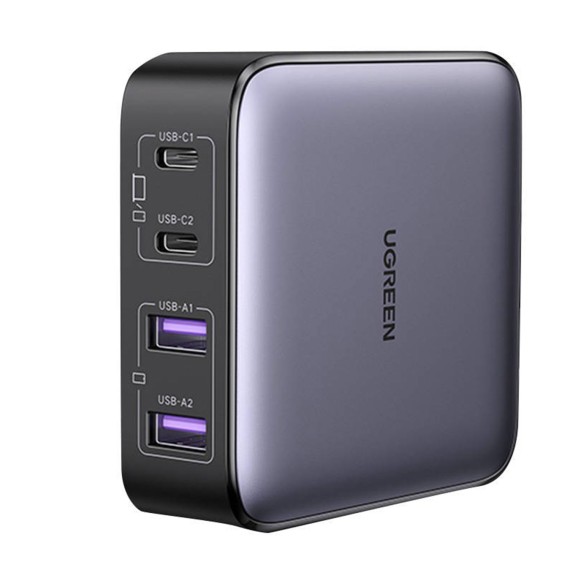 Power adapter UGREEN CD327 Nexode GaN Fast Charging 65W PD 4 Ports (BK) (90747)