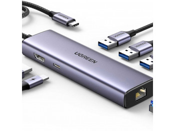 Usb-узел UGREEN CM512 6-in-1 USB-C (45000)