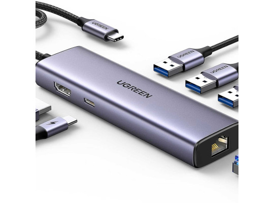 Usb-узел UGREEN CM512 6-in-1 USB-C (45000)