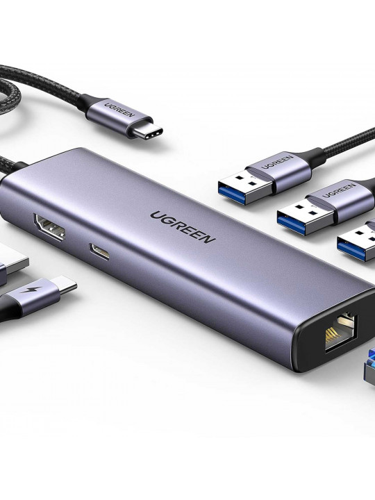 Usb-узел UGREEN CM512 6-in-1 USB-C (45000)