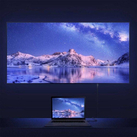 Մալուխ BASEUS HORIZONTAL 4KHDMI MALE TO 4K HDMI MALE 1M CADKLF-E01 (BK) 