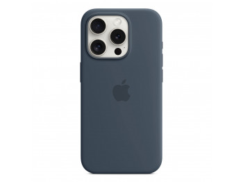 Cover for smartphone APPLE iPhone 15 Pro Silicone Case With MagSafe (Storm Blue) (MT1D3ZM/A)