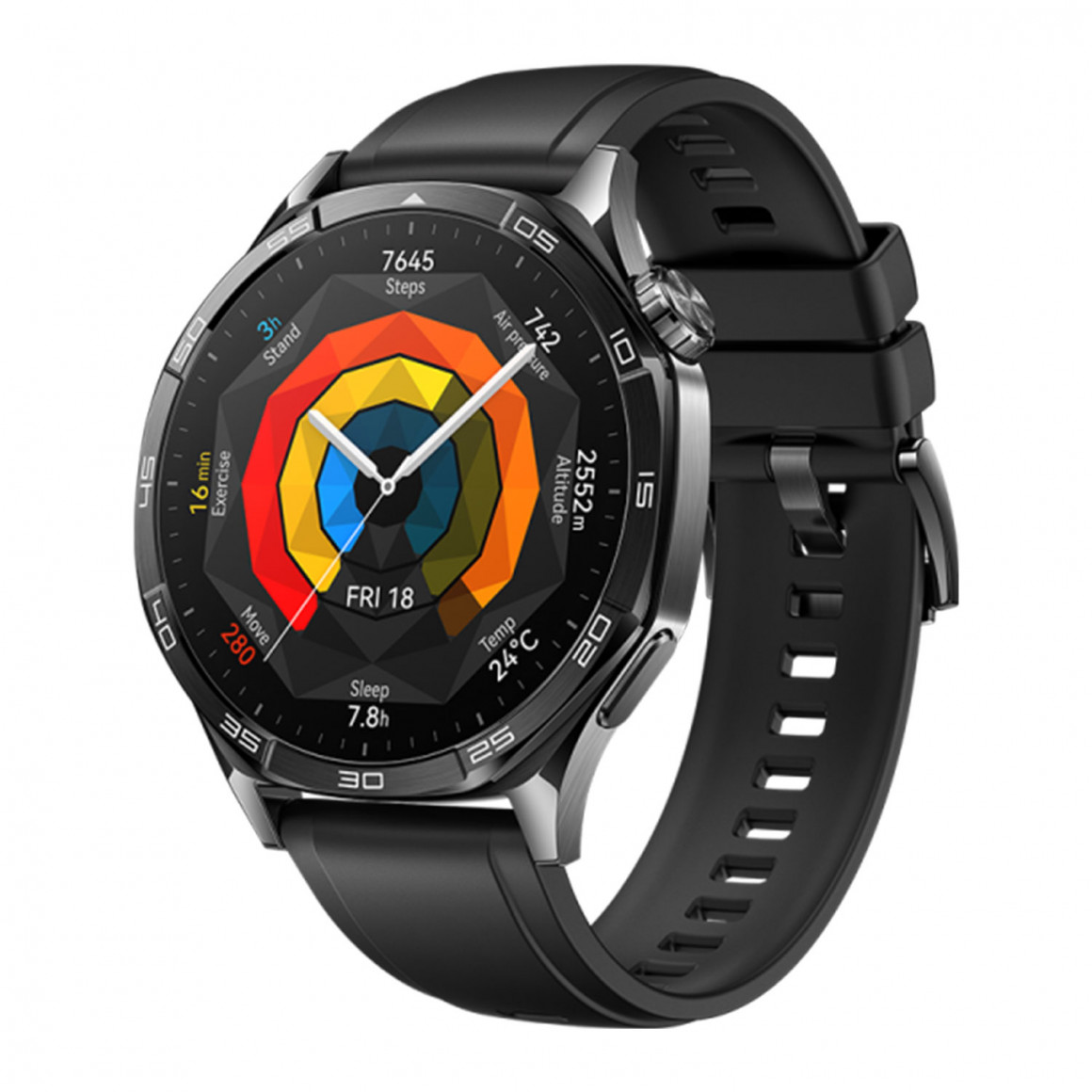 Սմարթ ժամացույց HUAWEI WATCH GT5 46mm Black Fluoroelastomer Vili-B19 (Black) (55020DGL)