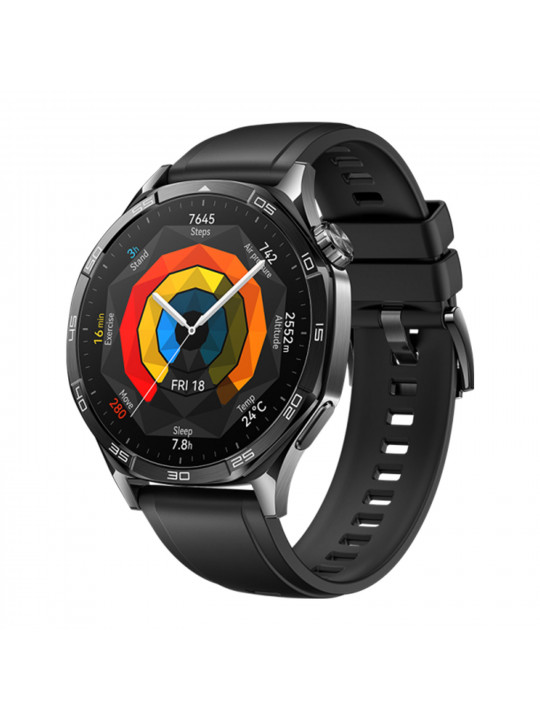 Սմարթ ժամացույց HUAWEI WATCH GT5 46mm Black Fluoroelastomer Vili-B19 (Black) (55020DGL)