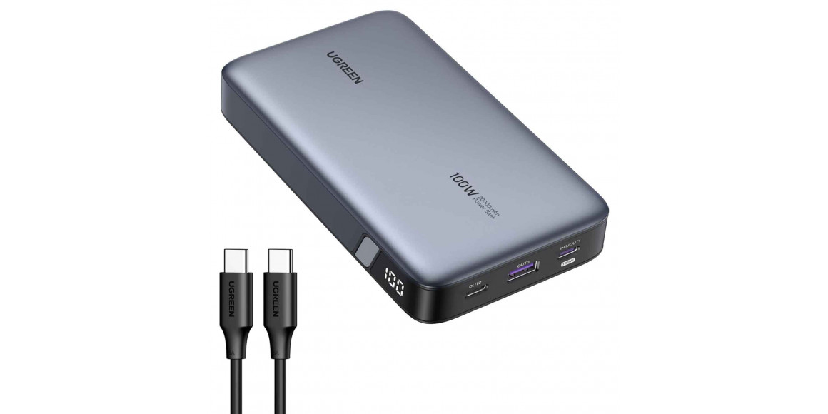 Power bank UGREEN PB720 20000mAh PD 100W USB-C (Grey) (25188)