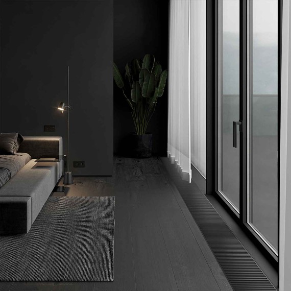 Внутрипольный конвектор ROYAL THERMO ATRIUM-75/200/2000-DG-U-BL BLACK 