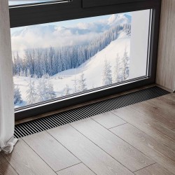 In floor convector ROYAL THERMO ATRIUM-75/200/1400-DG-U-BL BLACK 