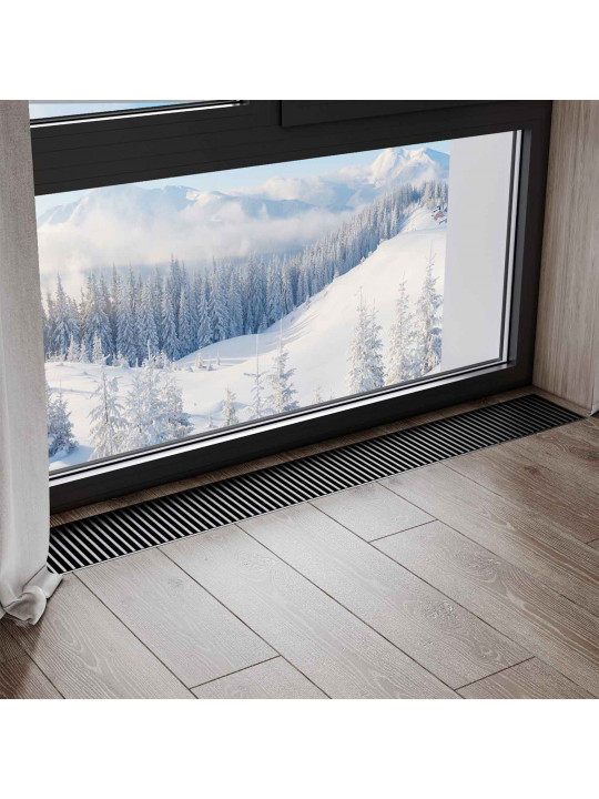 Ներհատակային կոնվեկտոր ROYAL THERMO ATRIUM-75/200/1400-DG-U-BL BLACK 