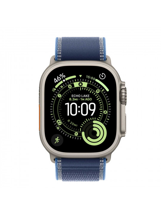 Սմարթ ժամացույց APPLE Watch Ultra 3 GPS+Celluar 49mm Natural Titanium with Blue/Bright Blue Trail Loop (A3281) (MEWR4QI/A)