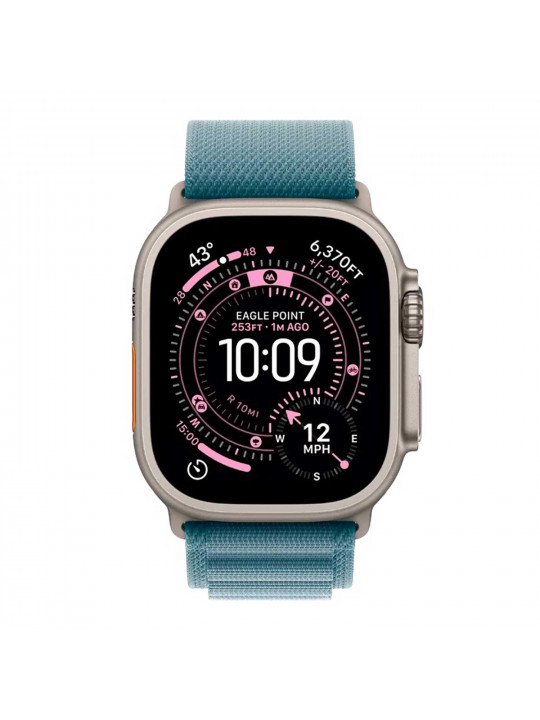 Սմարթ ժամացույց APPLE Watch Ultra 3 GPS+Celluar 49mm Natural Titanium with Light Blue Apline Loop (A3281) (MEWP4QI/A)