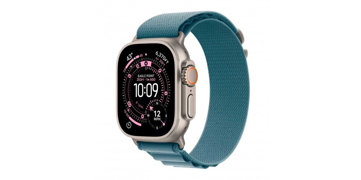 Smart watch APPLE Watch Ultra 3 GPS+Celluar 49mm Natural Titanium with Light Blue Apline Loop (A3281) (MEWP4QI/A)