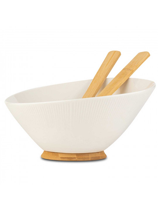 Տարա NAVA 10-025-003 TERRESTRIAL WHITE W/BAMBOO BASE 26CM 