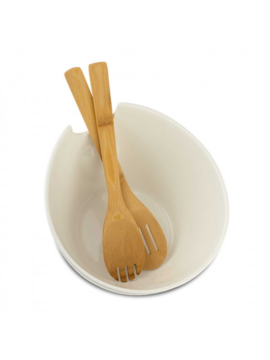 Տարա NAVA 10-025-004 TERRESTRIAL WHITE W/BAMBOO SPOONS 24CM 