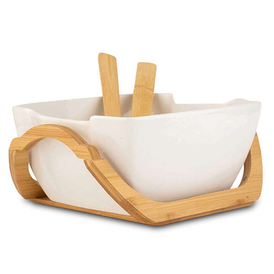 Տարա NAVA 10-025-005 TERRESTRIAL WHITE W/BAMBOO BASE 23CM 