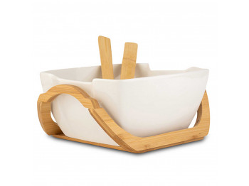 Տարա NAVA 10-025-005 TERRESTRIAL WHITE W/BAMBOO BASE 23CM 