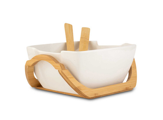 Տարա NAVA 10-025-005 TERRESTRIAL WHITE W/BAMBOO BASE 23CM 
