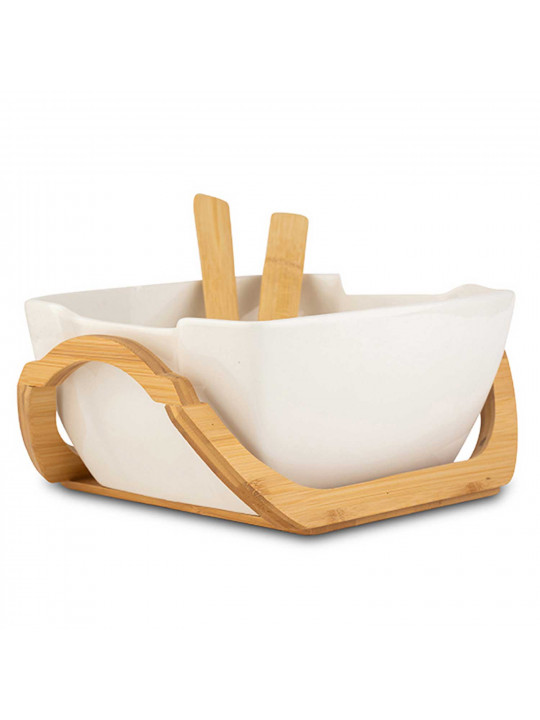 Տարա NAVA 10-025-005 TERRESTRIAL WHITE W/BAMBOO BASE 23CM 