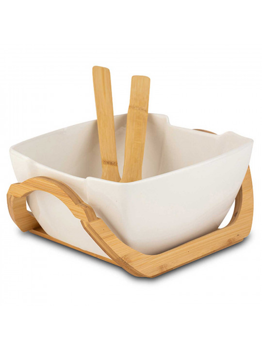 Տարա NAVA 10-025-005 TERRESTRIAL WHITE W/BAMBOO BASE 23CM 