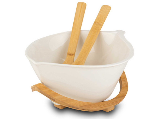 Տարա NAVA 10-025-009 TERRESTRIAL WHITE W/BAMBOO BASE 30CM 