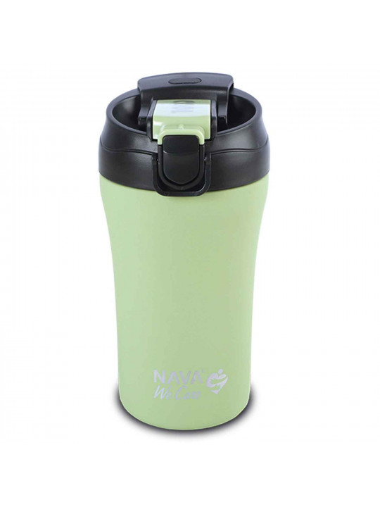 Թերմոս NAVA 10-262-151 S.STEEL WE CARE TRAVEL MUG W/STRAW GREEN 450ML 
