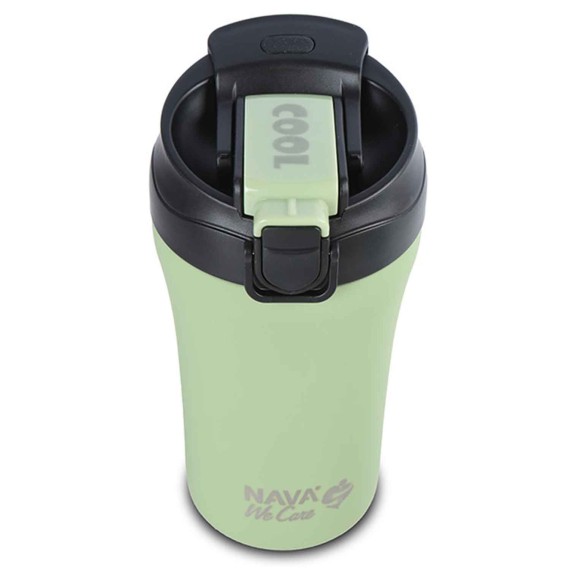 Термос NAVA 10-262-151 S.STEEL WE CARE TRAVEL MUG W/STRAW GREEN 450ML 