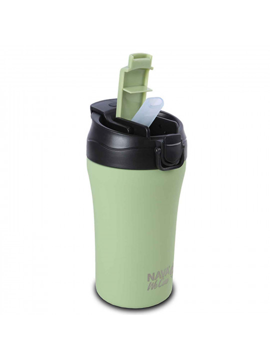 Թերմոս NAVA 10-262-151 S.STEEL WE CARE TRAVEL MUG W/STRAW GREEN 450ML 
