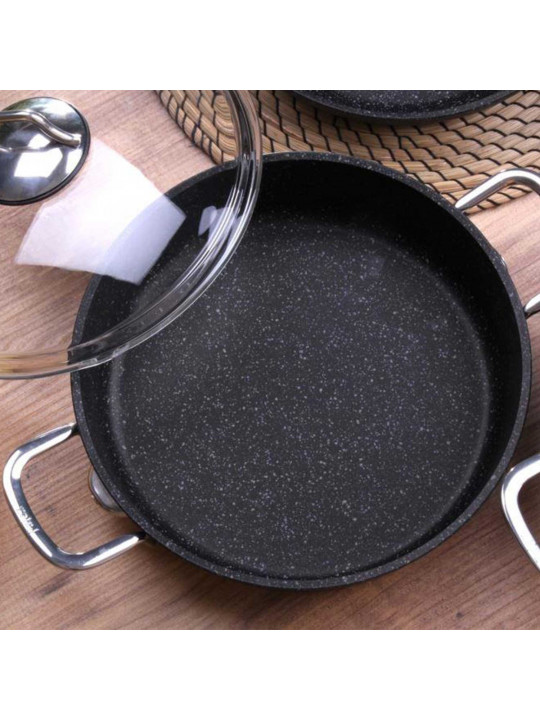 Կաթսաներ FALEZ BLN3021 BLACK LINE S.S HANDLE SAUCEPAN 22CM 
