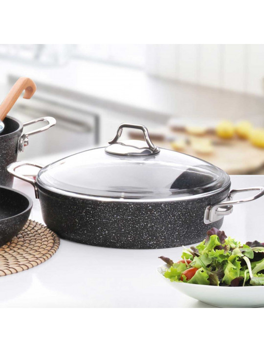 Կաթսաներ FALEZ BLN3021 BLACK LINE S.S HANDLE SAUCEPAN 22CM 