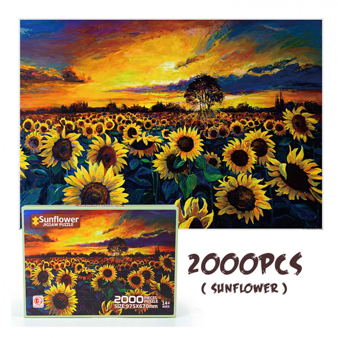 Մանկական հավաքածու XIMI 6941963956550 SUNFLOWER PUZZLE (2000PCS) (956550)