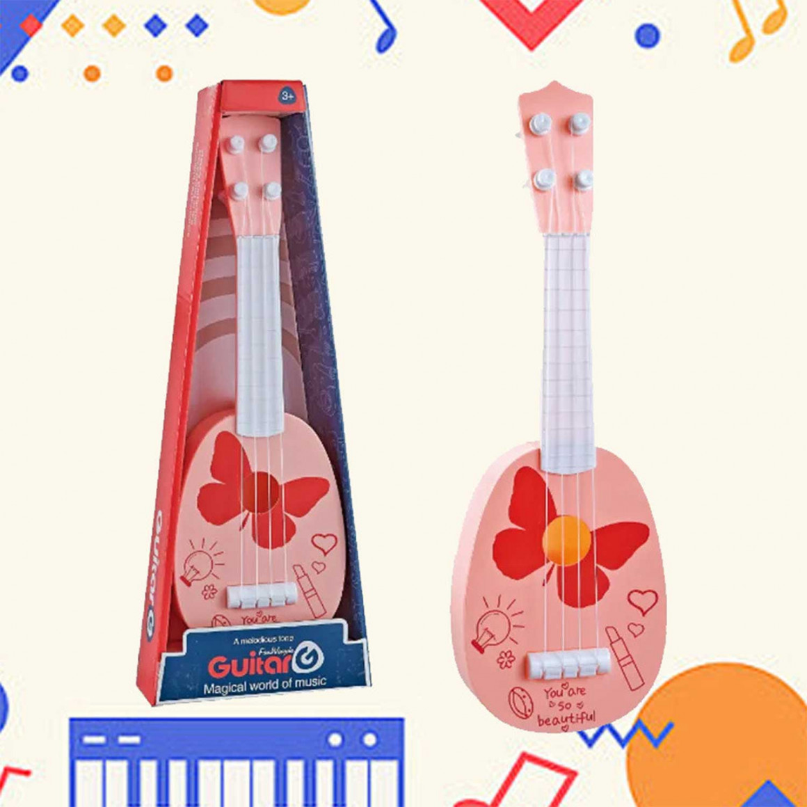 Մանկական հավաքածու XIMI 6941963962100 BUTTERFLY PAINTED GUITAR TOY (962100)