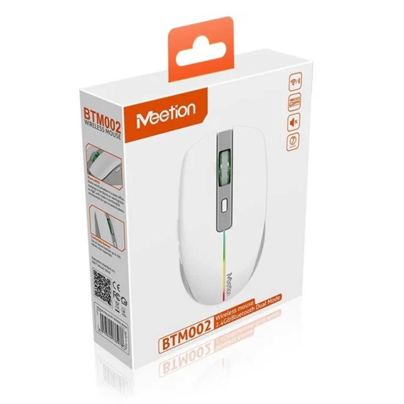 Компьютерные мыши MEETION Dual Mode Wrls+BT (White) (MT-BTM002)