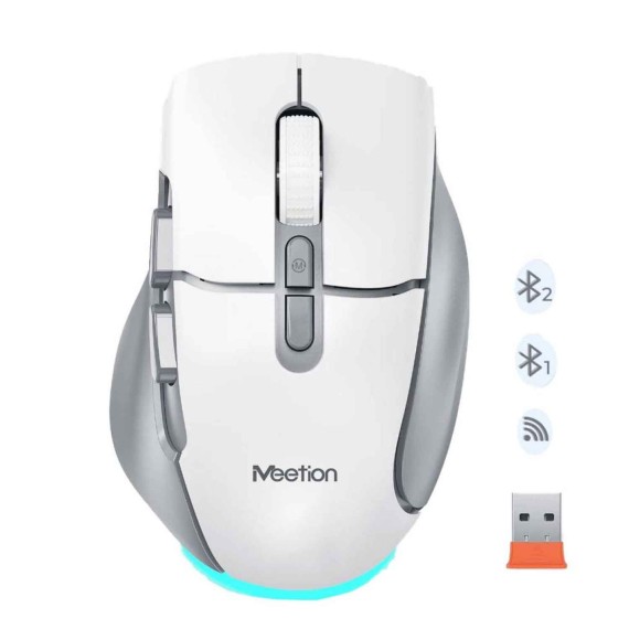 Компьютерные мыши MEETION Ergonomic Wrls+BT (Purple Cloud White) (MT-BTM001)