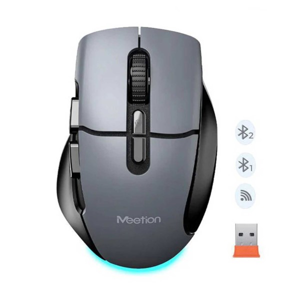 Компьютерные мыши MEETION Ergonomic Wrls+BT (Shadow Black) (MT-BTM001)