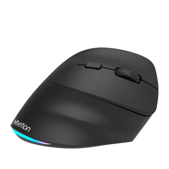 Mouse MEETION Right-Handed Vertical Wrls+BT RGB (Black) (BTM010R-Y-RR)