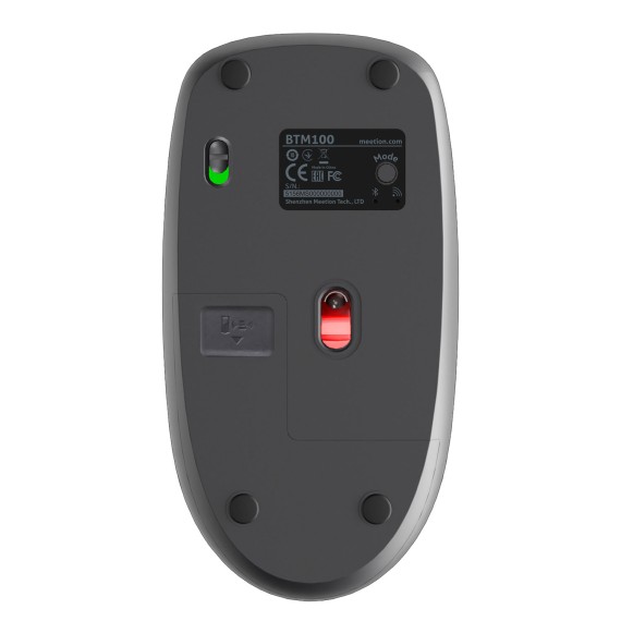Компьютерные мыши MEETION Silent Wrls+BT (Steel Gray) (MT-BTM100)