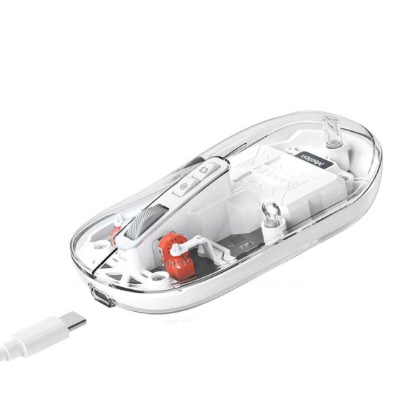 Компьютерные мыши MEETION Transparent Wrls+BT (Silver) (BTM005)