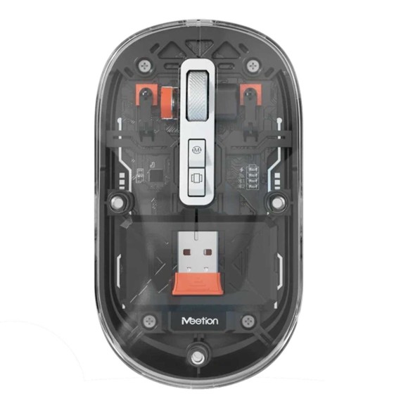 Компьютерные мыши MEETION Transparent Wrls+BT (Trans Black) (BTM005)
