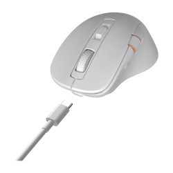 Компьютерные мыши MEETION Tri-Mode Wrls+BT Ergonomic Gaming (White Orange) (GW32)